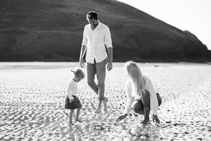 family on beach